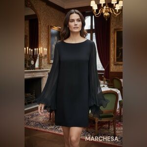 MARCHESA STUNNING SILK Black TIE Party Evening Dress 12